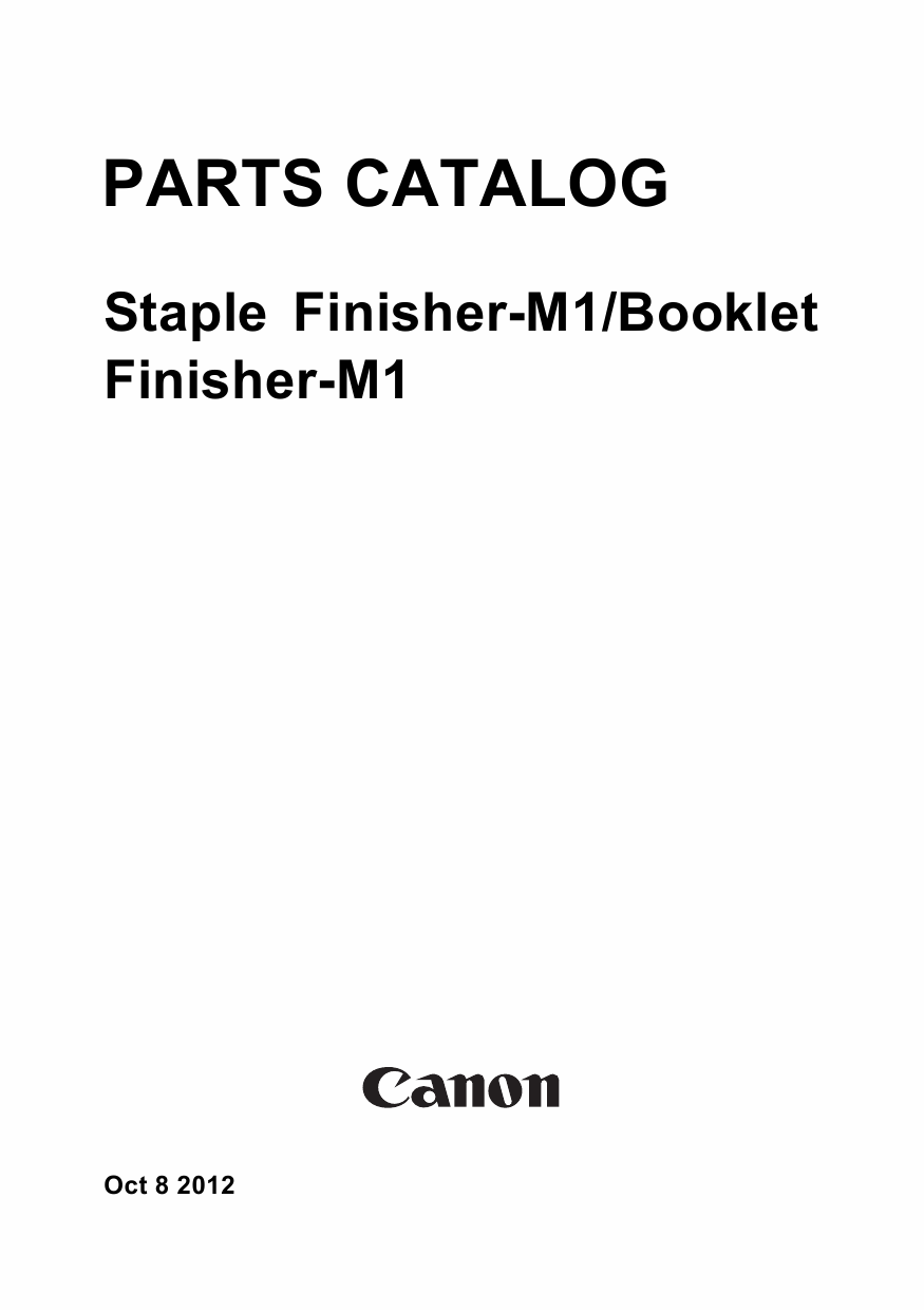 Canon Options Finisher-M1 Staple Booklet Finisher Parts Catalog Manual-1